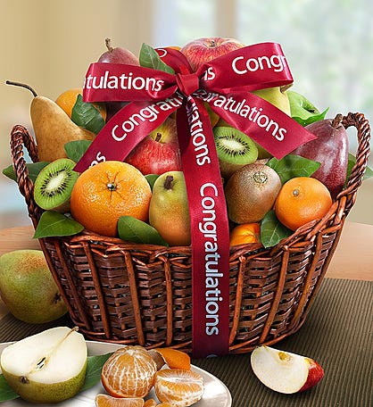 Premier Orchard Congratulations Fruit Gift Basket 